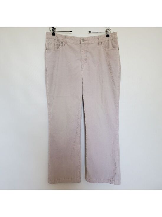 St. John's Bay Pants - ST. JOHN'S BAY CORDUROY PANT WOMEN 12 STRAIGHT-FIT SLENDER BOOT CUT LIGHT GRAY